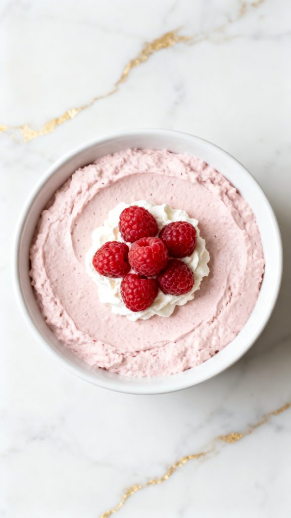 Raspberry Cottage Cheese Mousse