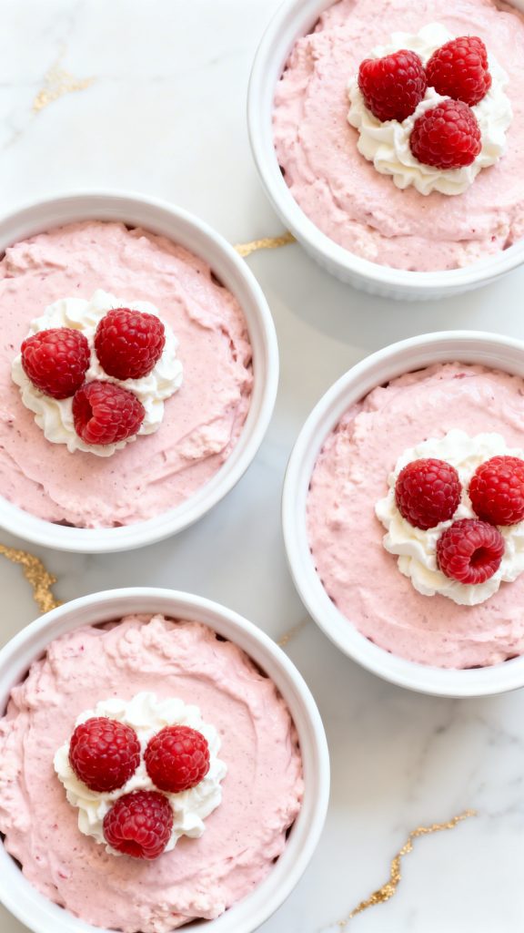 Raspberry Cottage Cheese Mousse