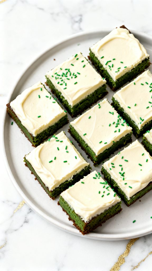 Green Velvet Brownies with Cream Cheese Frosting