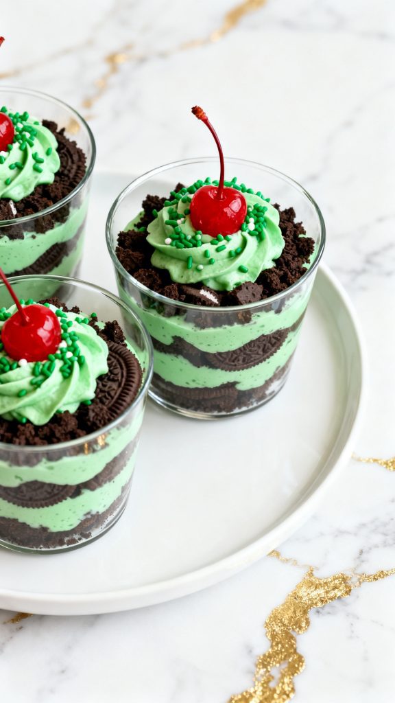 Shamrock Shake Pudding Cups