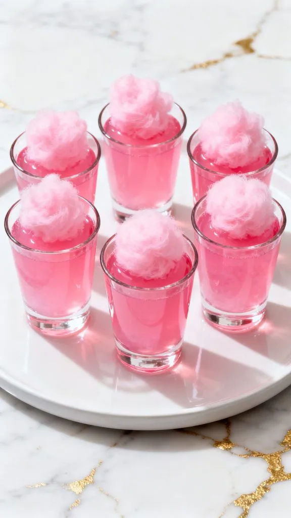 Pink Cotton Candy Vodka Shots