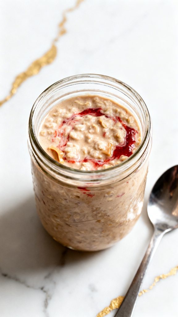 PB & J Overnight Oats