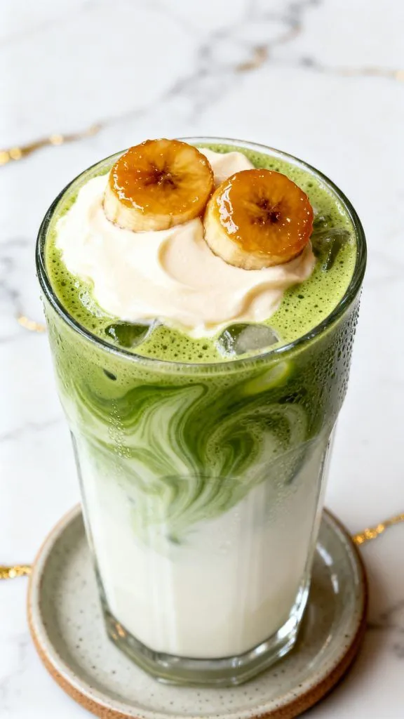 Banana Cream Matcha Latte
