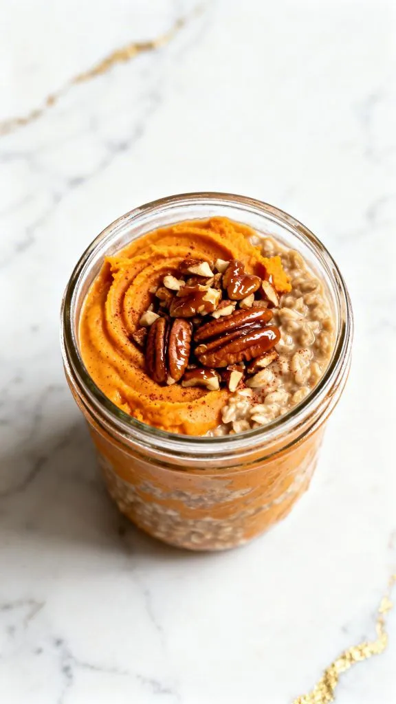 Sweet Potato Overnight Oats with Maple Pecans