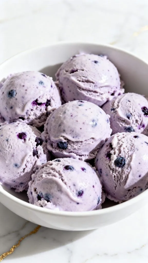 Blueberry Cottage Cheese Ice Cream