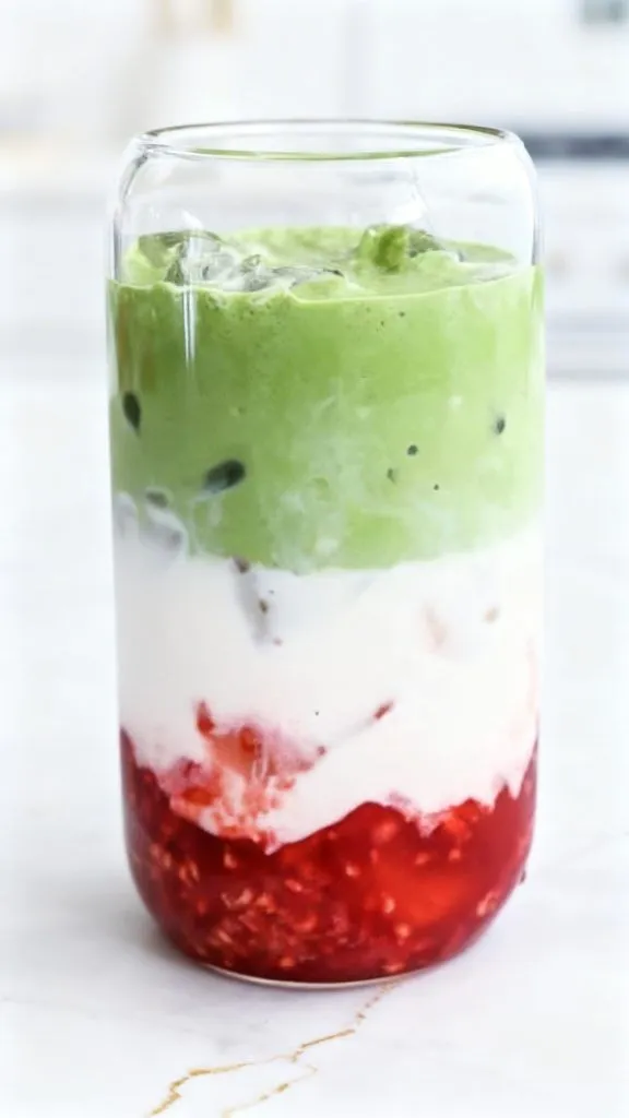Raspberry Matcha Latte