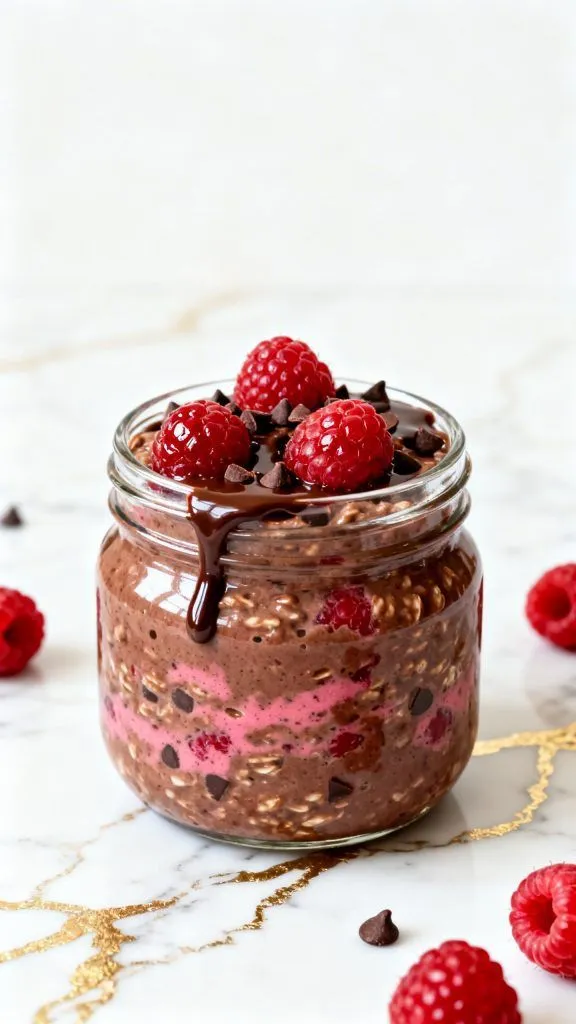 Chocolate Raspberry Overnight Oats
