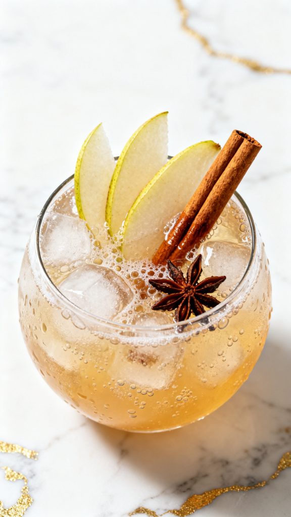 Spiced Pear Gin Fizz
