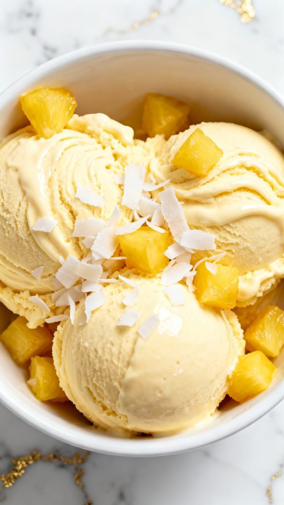 Coconut Pineapple Frozen Yogurt
