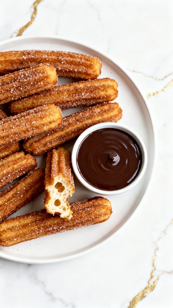 Cinnamon Churros with Coffee Chocolate Sauce