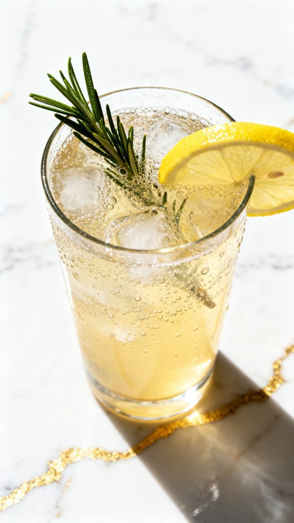 Lemon Rosemary Gin Fizz