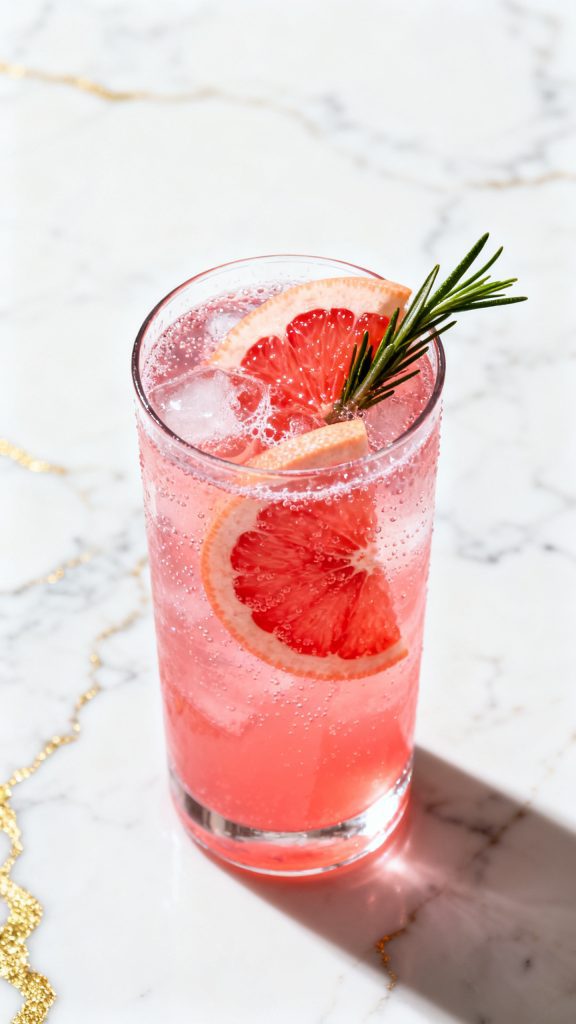 Grapefruit Gin Fizz Cocktail with Prosecco