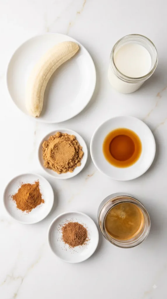 Ingredients for Banana Bread Latte