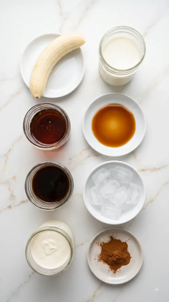 Ingredients for Banana Latte with Banana Cold Foam