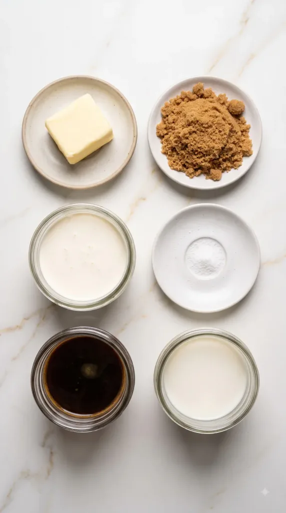 Ingredients for Brown Butter Caramel Latte