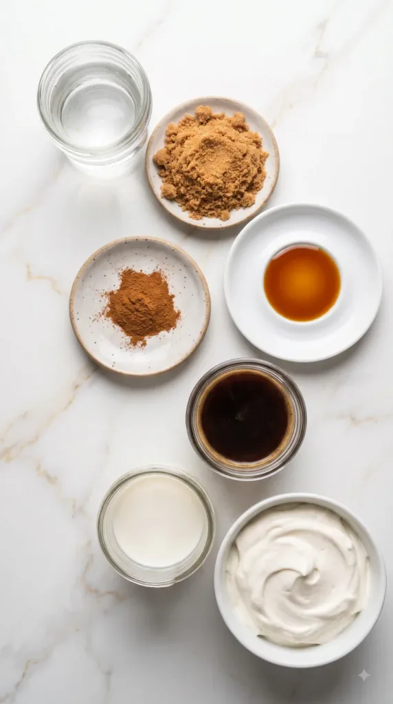 Ingredients for Cinnamon Roll Vanilla Latte