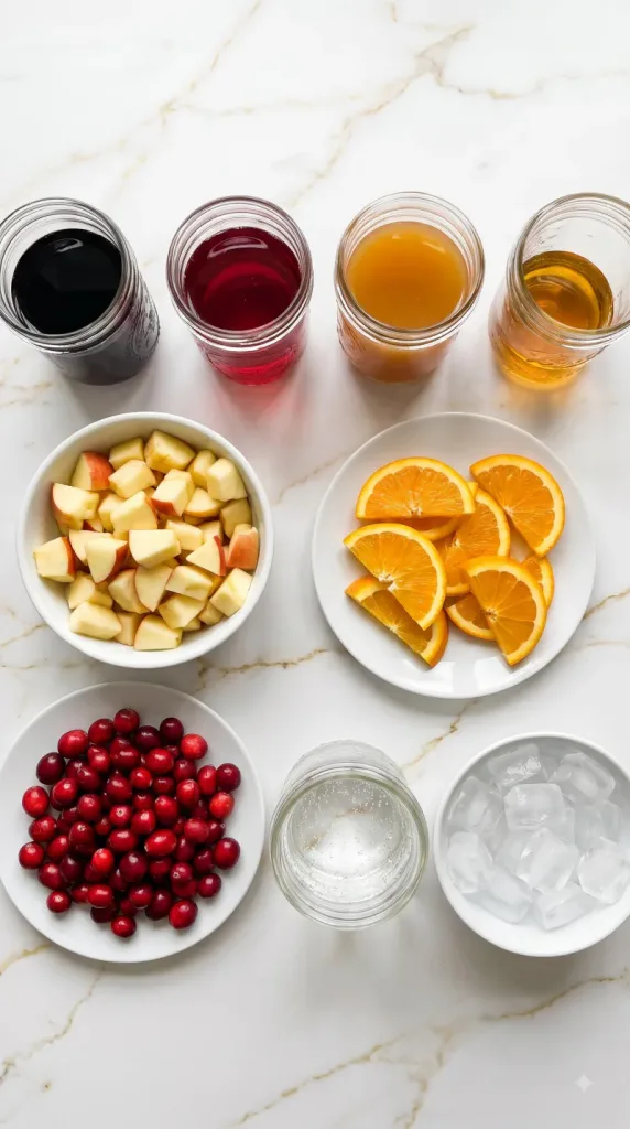 Ingredients for Cranberry Apple Holiday Sangria