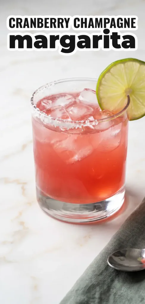 Festive Cranberry Champagne Margarita for Christmas and New Year's Eve