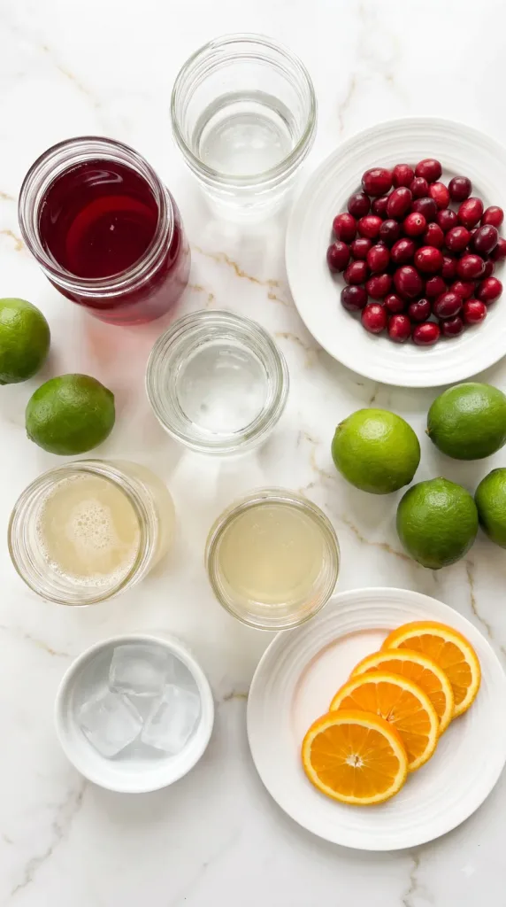 Ingredients for Cranberry Moscow Mule Punch