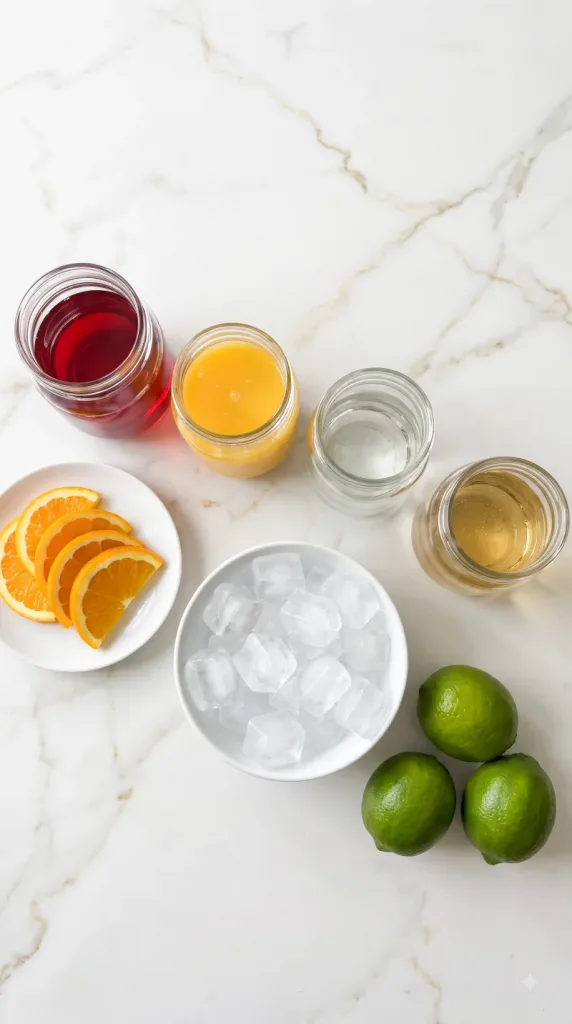 Ingredients for Cranberry Orange Vodka Holiday Punch