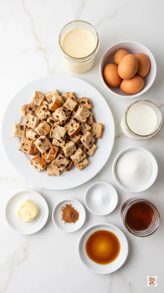 Ingredients for Eggnog Bread Pudding
