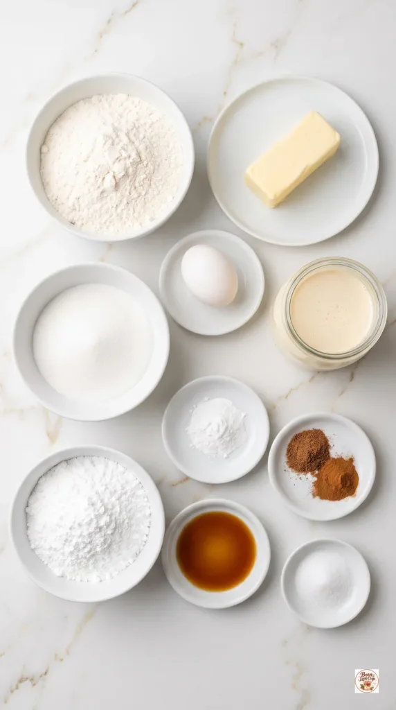 Ingredients for Eggnog Cookies with Nutmeg Frosting