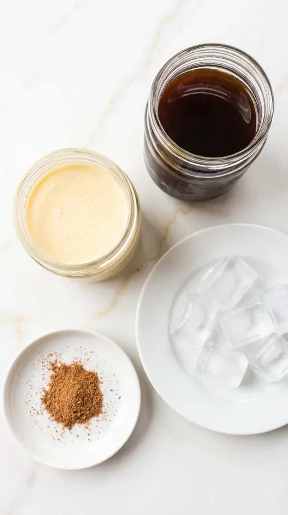 Ingredients for Eggnog Iced Coffee