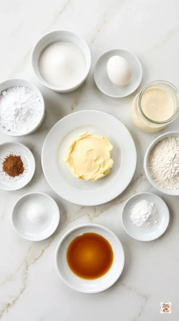 Ingredients for Eggnog Sugar Cookie Bars