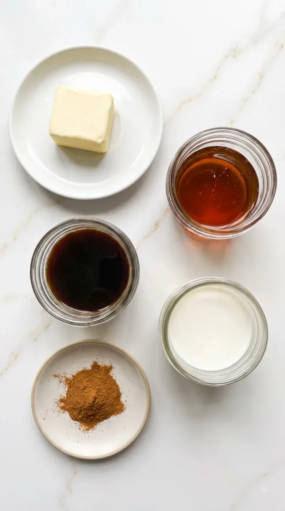 Ingredients for Hot Maple Brown Butter Latte