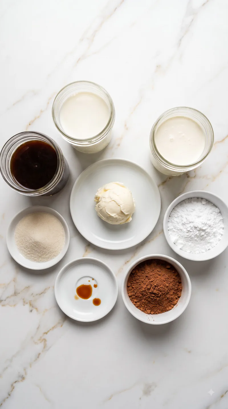 Ingredients for Hot Tiramisu Latte