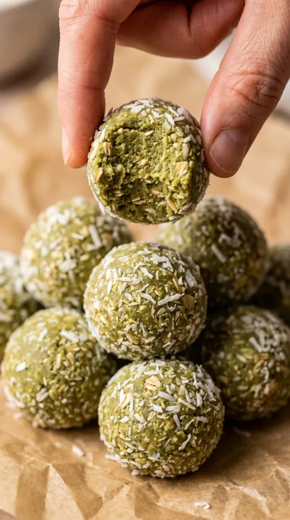 Matcha Coconut Protein Balls