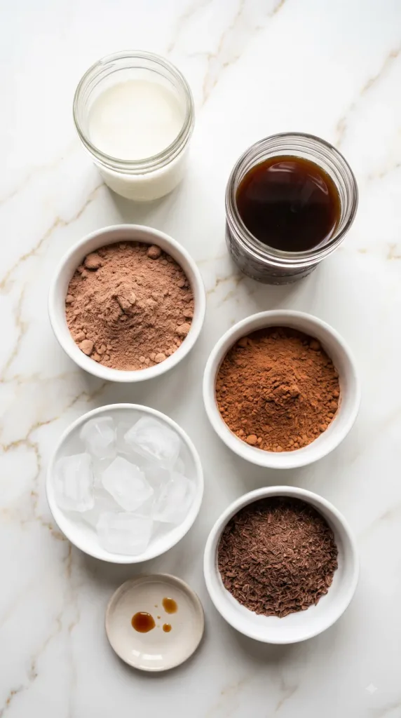 Ingredients for Mint Chocolate Protein Coffee