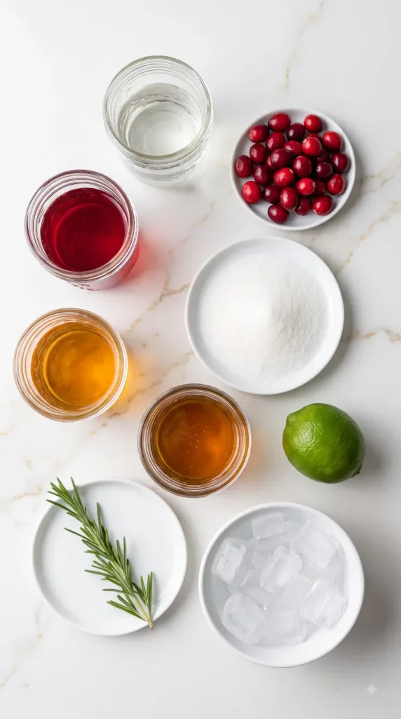 Ingredients for Mistletoe Margarita