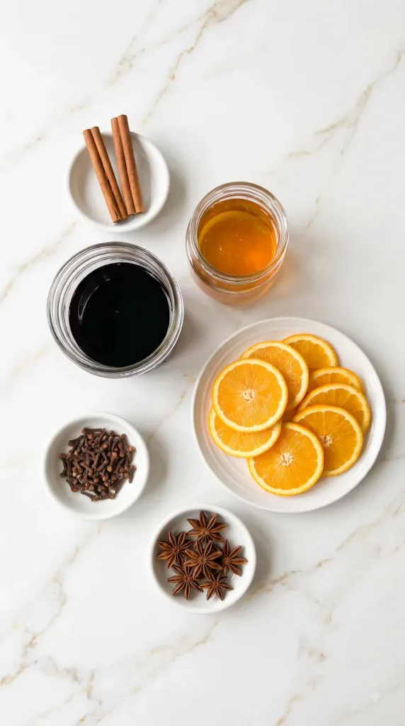 Ingredients for Slow Cooker Spiced Mulled Wine