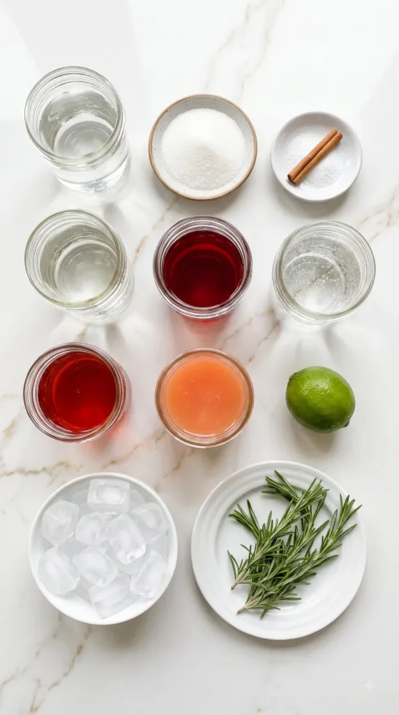 Ingredients for Spiced Cranberry Paloma