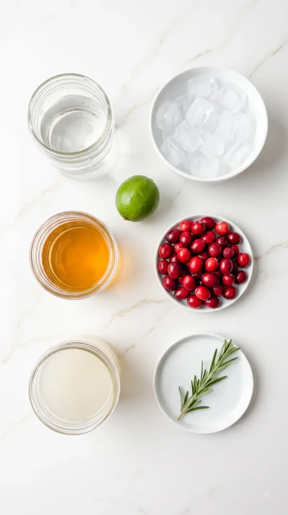 Ingredients for White Christmas Cosmo